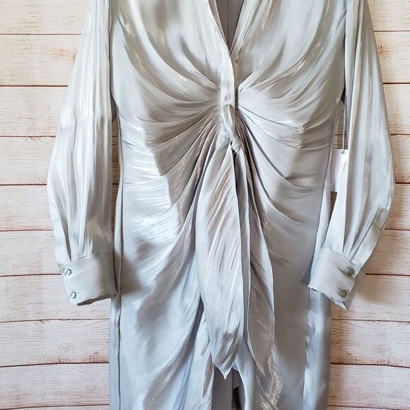 NWT Good American The After Party Shimmer Button Front Dress Stunning! - Picture 6 of 12